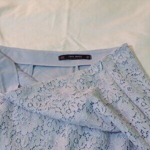 ZARA Women’s M Light Blue Lace Pencil Skirt Coquette Feminine Office Angelcore